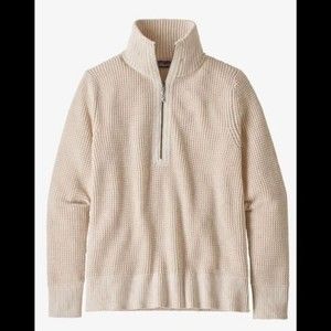 Patagonia Ponderosa Pine 1/4 Zip Knit Textured Pullover Dyno White Womens S